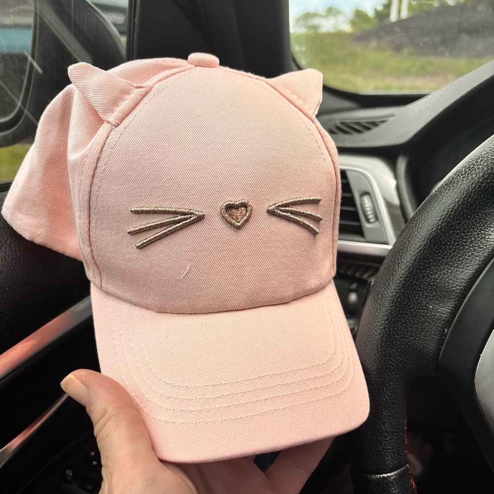 Adorable Pink Cat Ear Kids Cap
